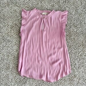 LOFT Silky Ruffled Sleeve Shell Top